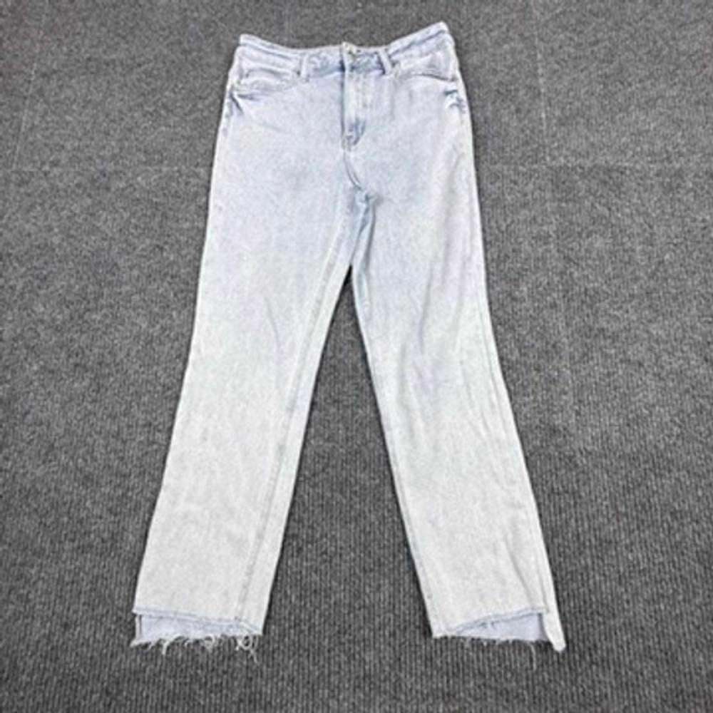 Lovervet by Vervet Womens High Rise Straight Leg Raw Hem Jean Light Wash Size 30